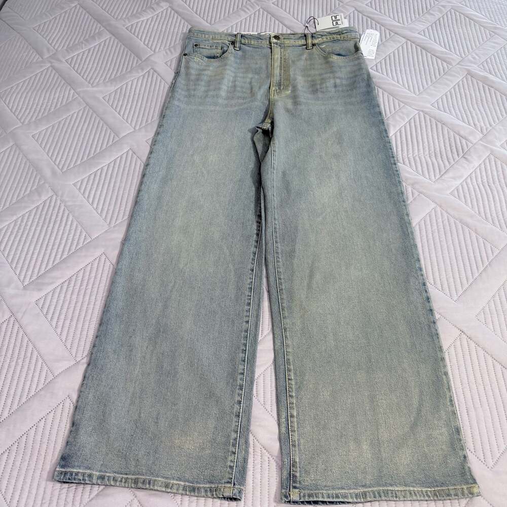 Robert Rodriguez shimmering gold High Rise Wide Leg Jeans Size 8/29